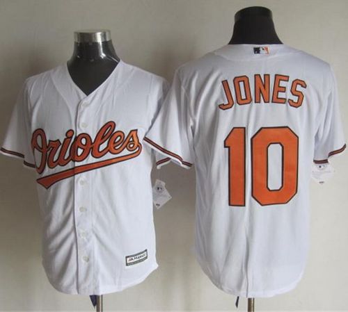 Orioles #10 Adam Jones White New Cool Base Stitched MLB Jersey - Click Image to Close